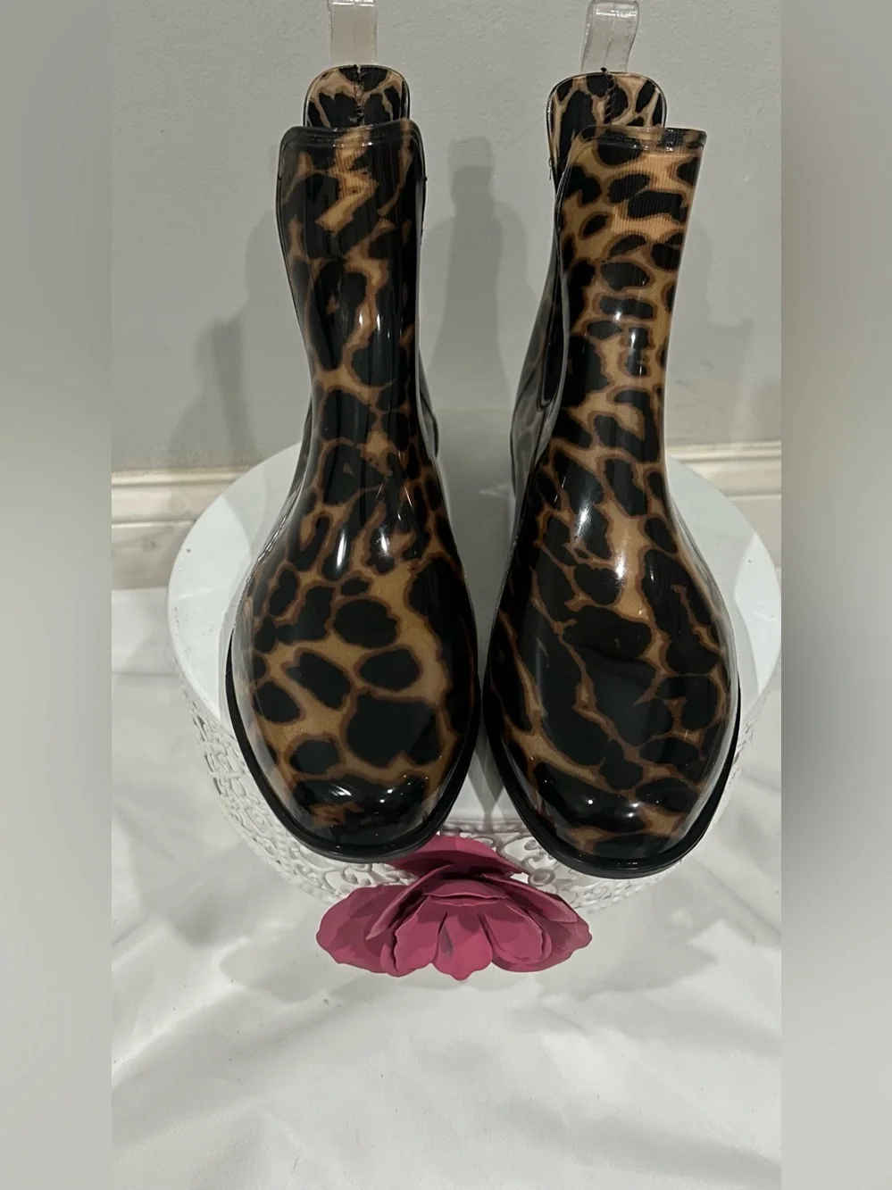 Lauren Ralph Lauren Leopard Print Rain Boots - Brown and Black